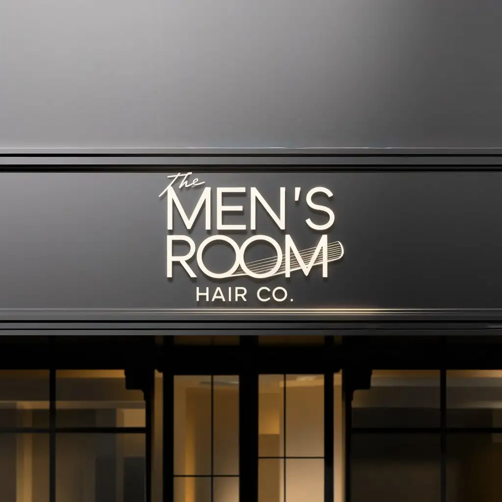 LOGO Design For The Mens Room Hair Co Elegant Gold White Storefront Logo