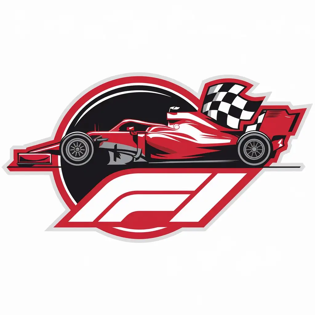 LOGO Design for F1 Vector Design with F1 Car Symbol and Modern Clear Background