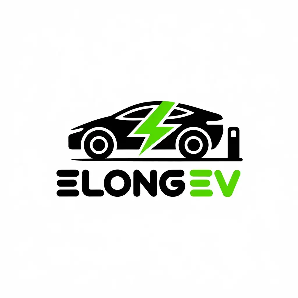 a vector logo design,with the text "elong EV", main symbol:user_prompt: electric cars, conversion, electric mobility,complex,be used in electric mobility, electric cars industry,clear background