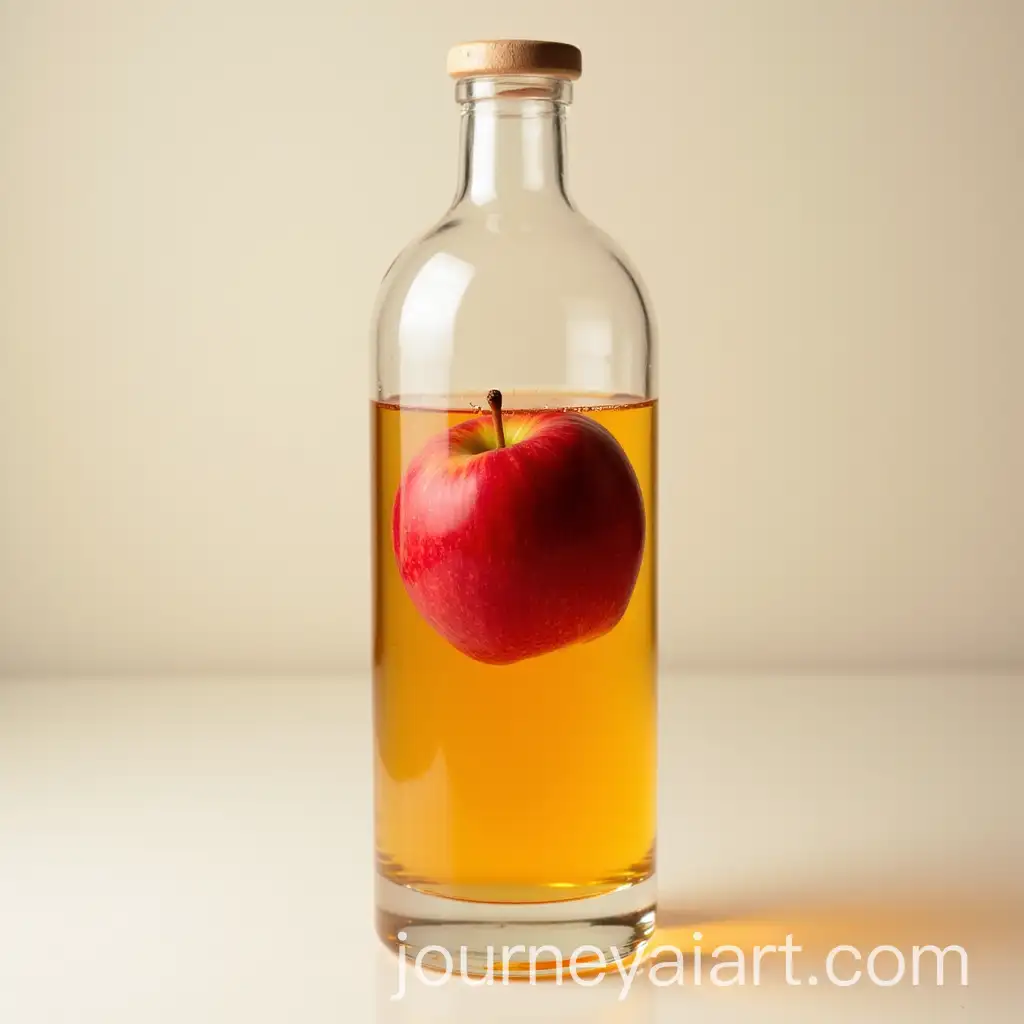 Apple-Cider-in-Transparent-Bottle-with-Fresh-Red-Apple