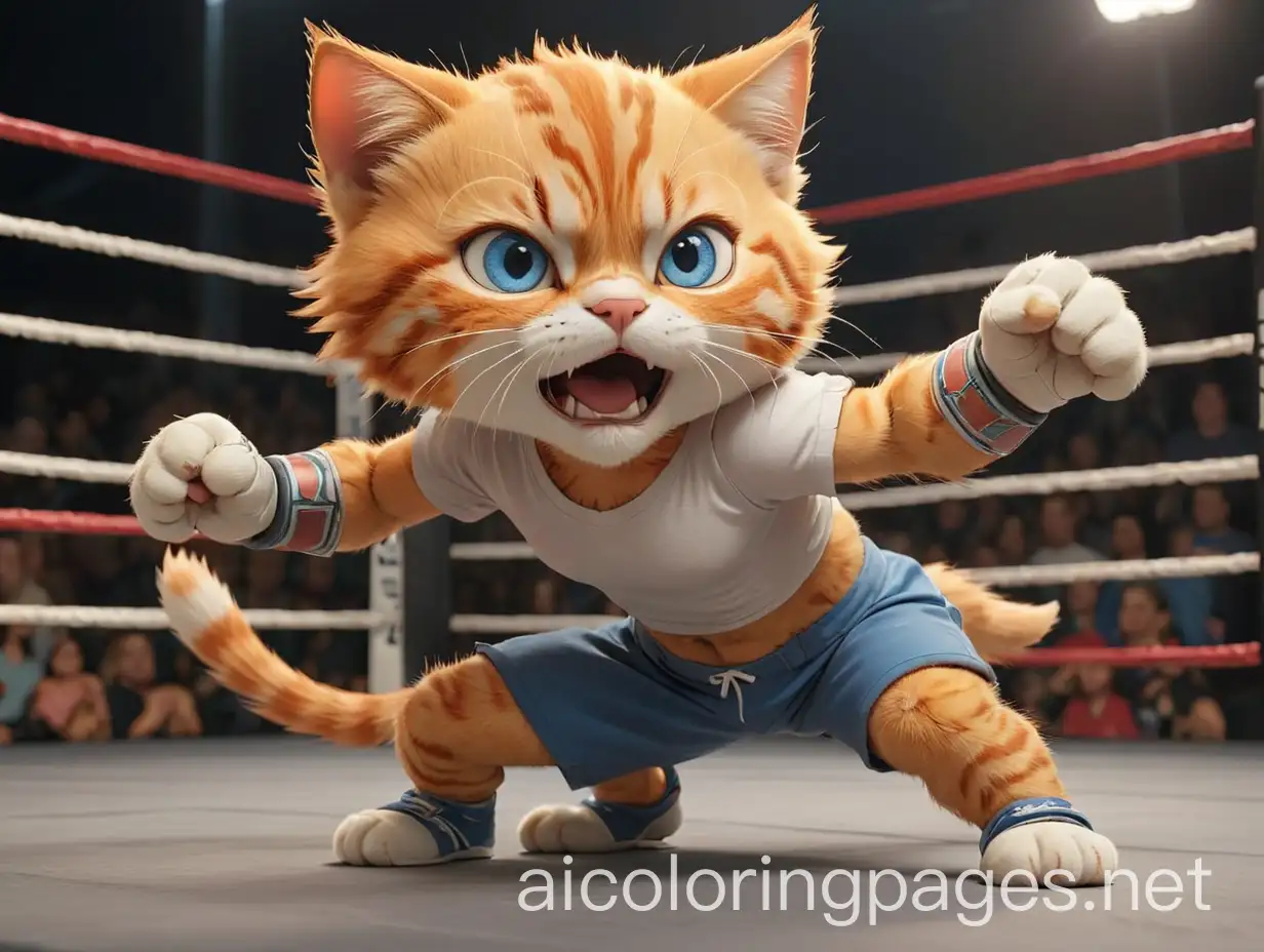 Fierce-Orange-Kitten-Boxer-Training-in-Wrestling-Ring