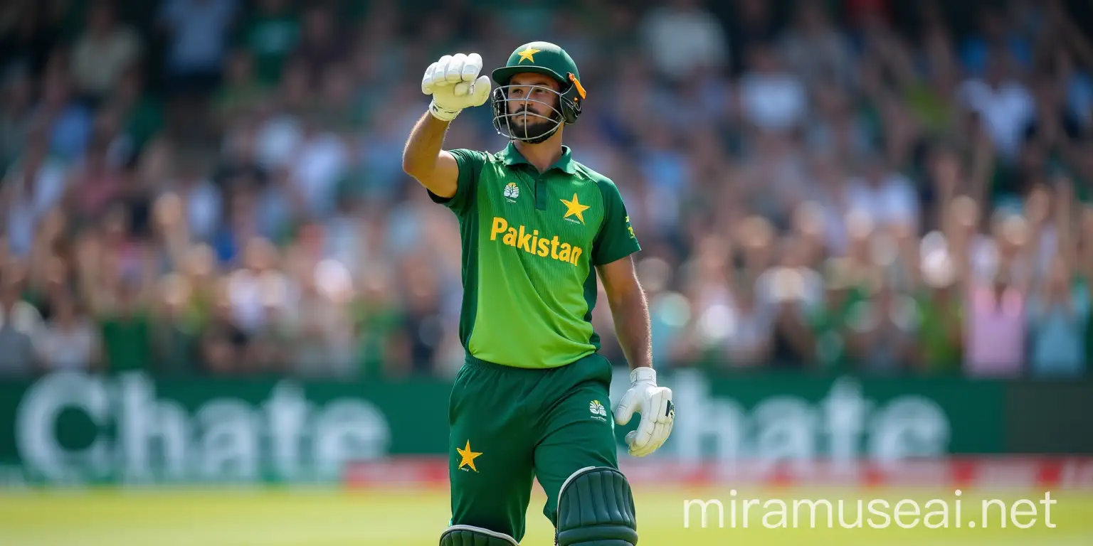 Cricketer Celebrates Century with Green Uniform like Pakistan Team