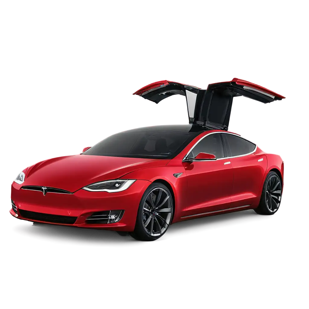 Tesla-Red-Car-Left-Side-View-PNG-Image-High-Quality-and-Clarity