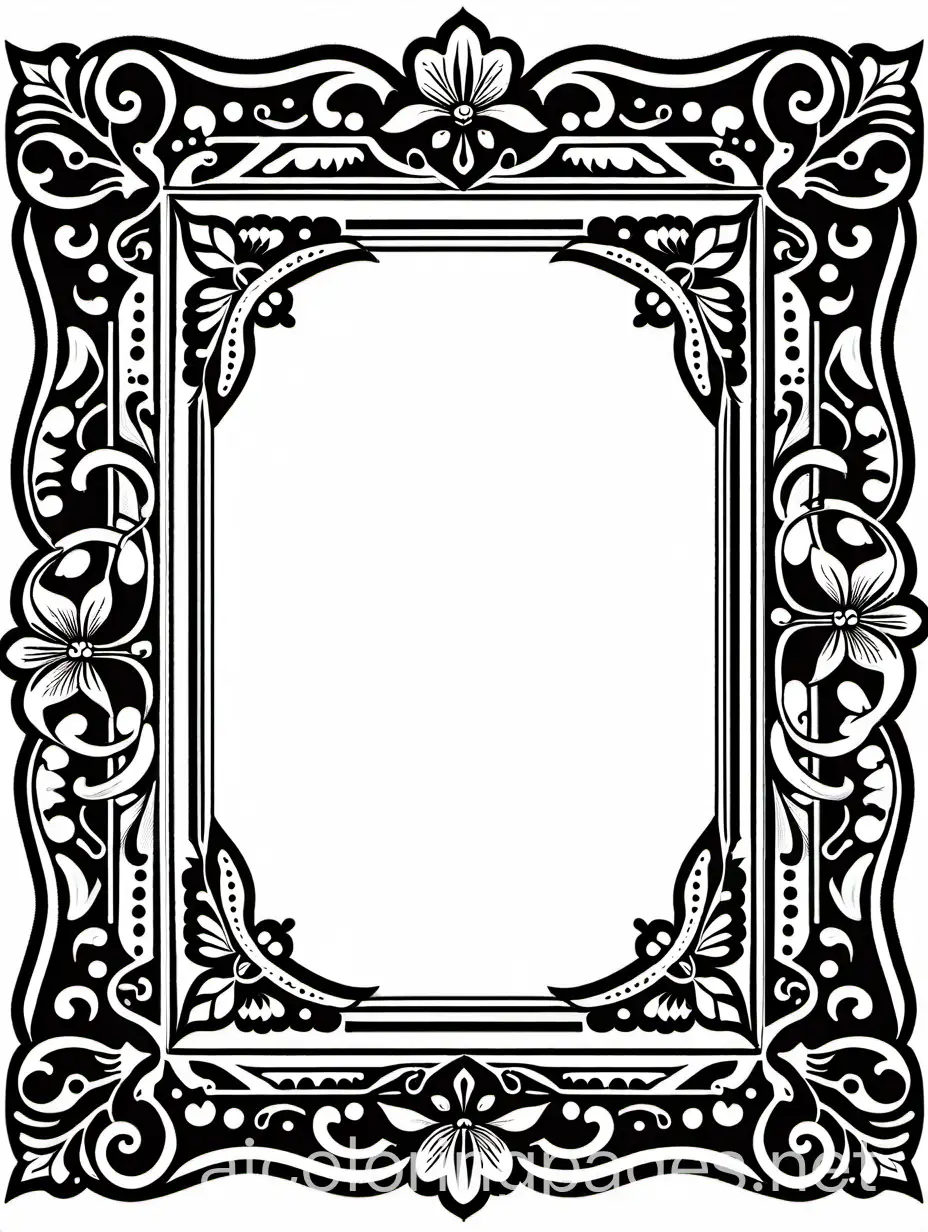 Vintage-Black-Frame-Coloring-Page-for-Children