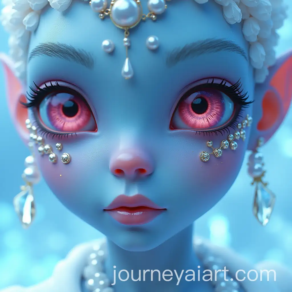 Closeup-of-Alien-Woman-with-Pink-Eyes-and-Blue-Skin-in-Fantasy-Art-Style