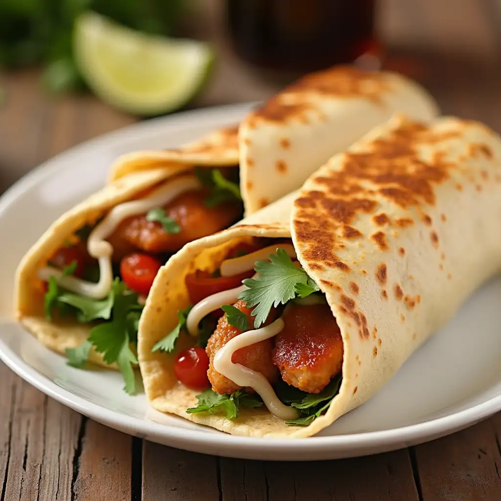 Chicken-Doner-Wrap-with-Fresh-Ingredients-and-Flavorful-Sauce