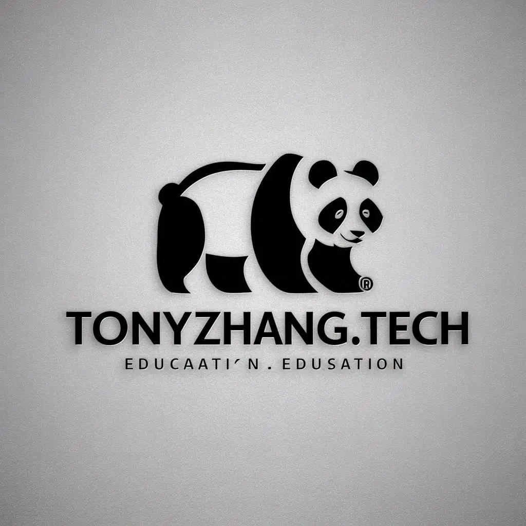 LOGO Design for tonyzhangtech Vector Design with Pandas Symbol for Education Industry