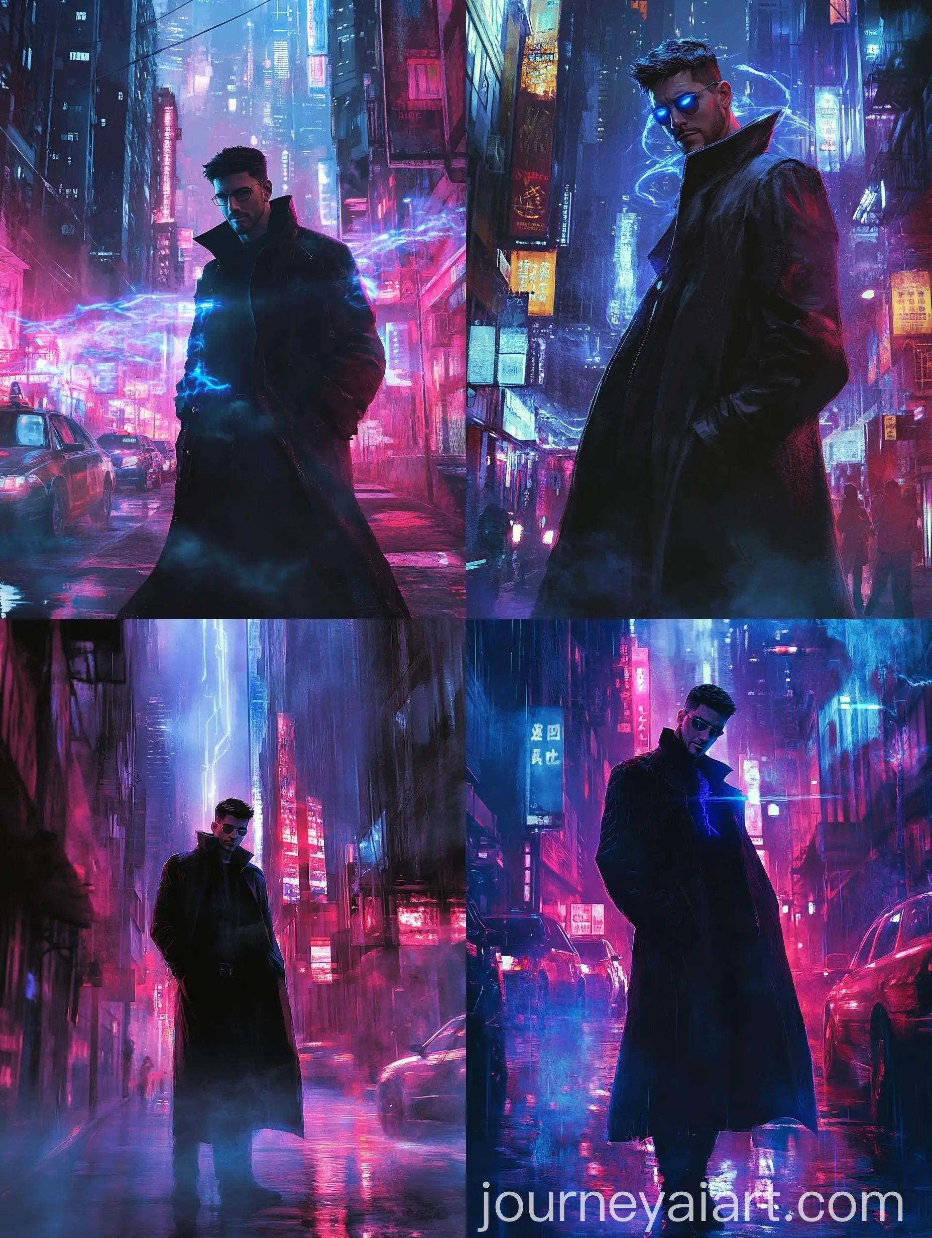 Dark-Sorcerer-in-Cyberpunk-City-at-Night-Fantasy-Novella-Cover