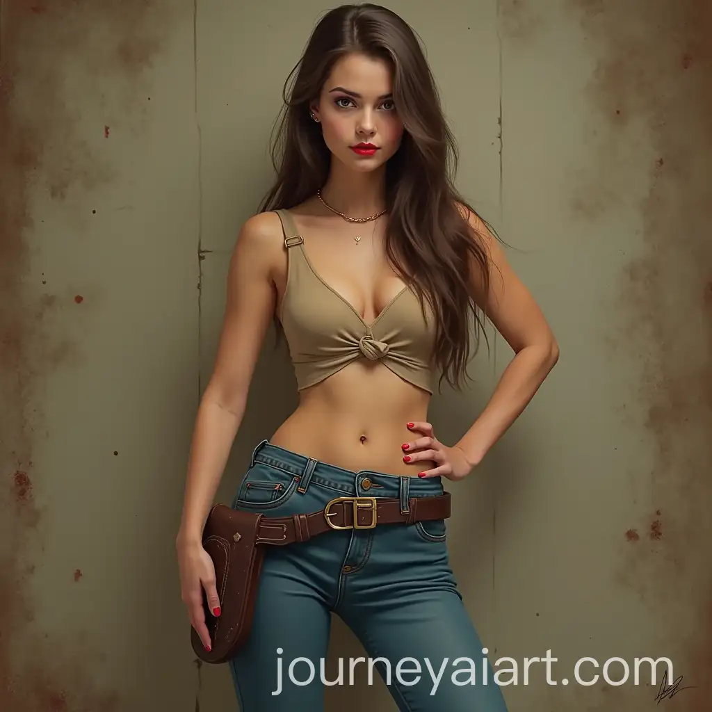1950s-Style-Young-Girl-Fighting-Zombies-with-Revolver