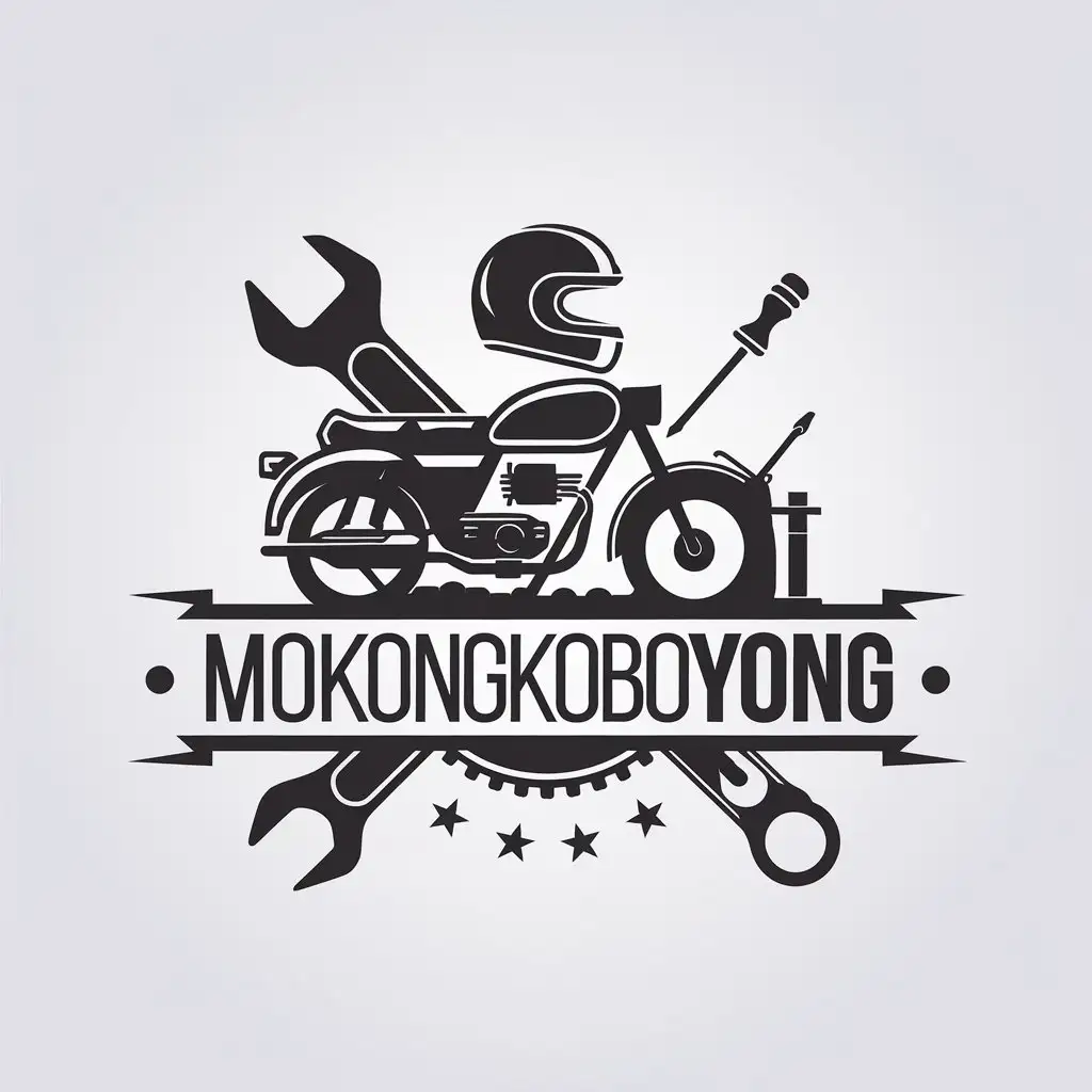 LOGO Design for Mokongkoboyong Minimalistic Motorcycle Helmet Wrench Screwdriver Theme for Automotive Industry