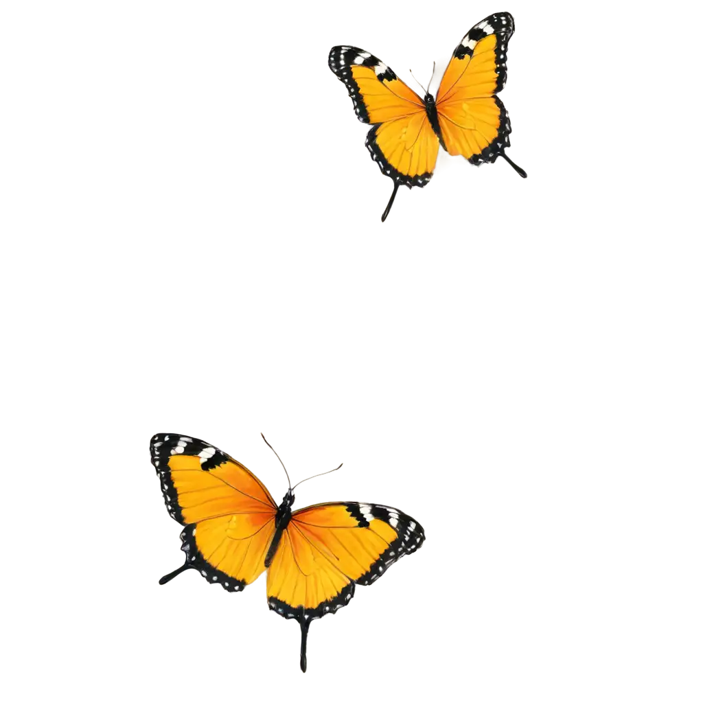 Two-Realistic-Butterflies-Flying-PNG-HighQuality-Transparent-Image-for-Versatile-Use