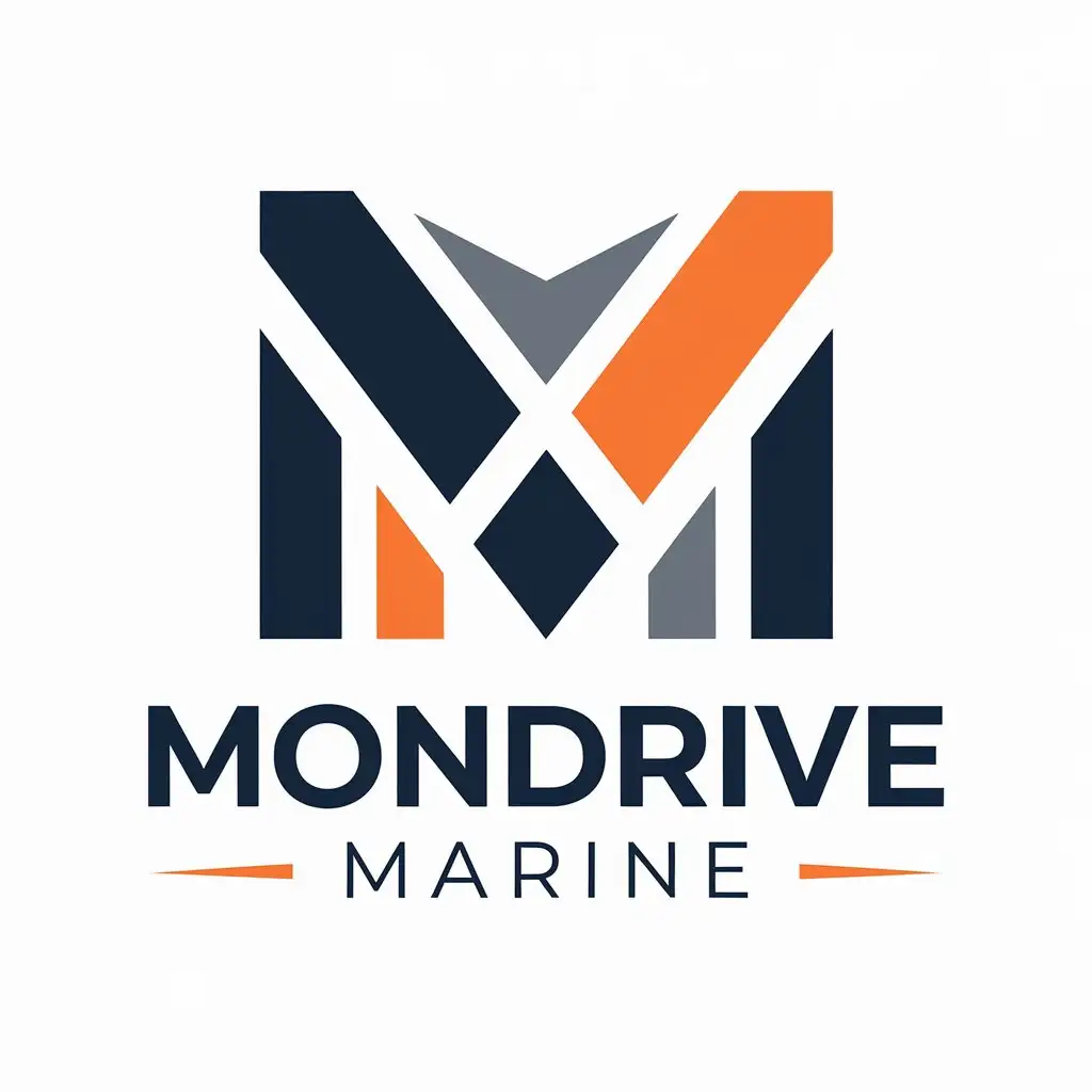 LOGO Design for Mondrive Marine Vector M with Color Stripe Modern Style for Retail Industry