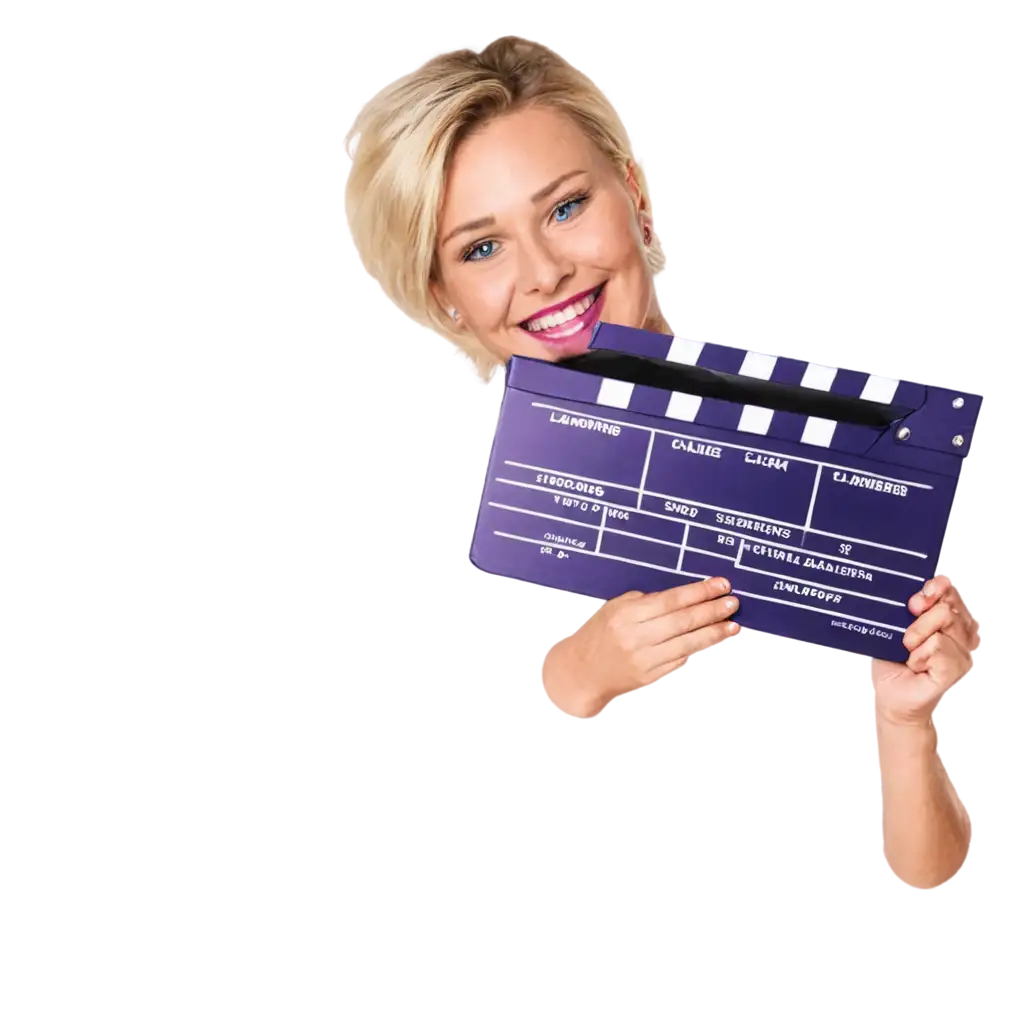 Vibrant-Violet-Clapperboard-PNG-with-a-Playful-Smile-for-Creative-Projects