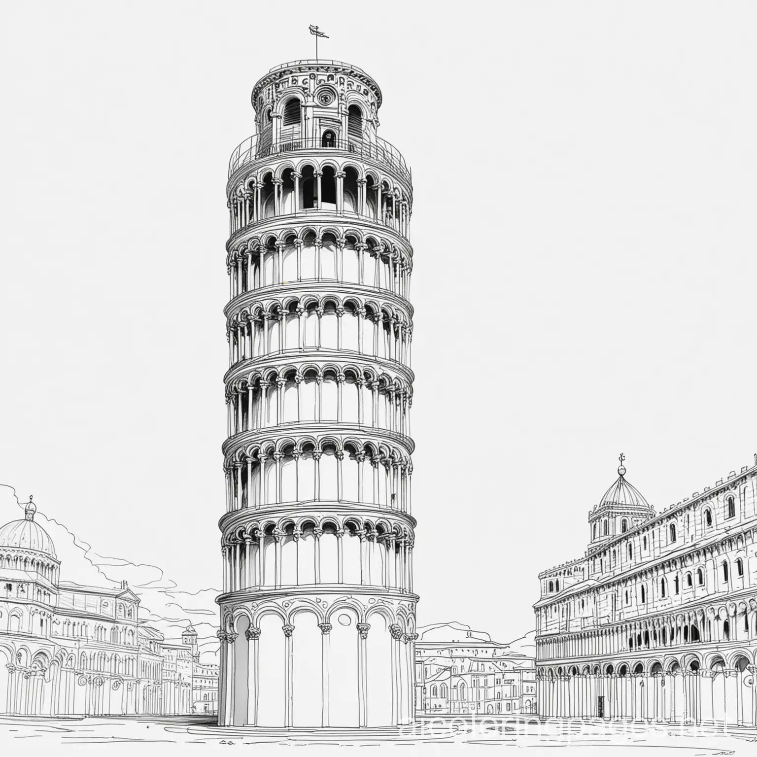 Tower-of-Pisa-Coloring-Page-Black-and-White-Line-Art-for-Kids