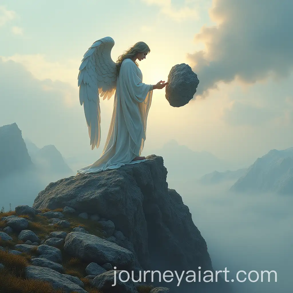Angel-on-Mountain-Crushing-Rock-with-Fist-in-Powerful-Action