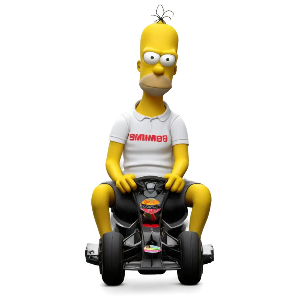 Homer-Simpson-as-a-Mummy-Driving-a-Formula-1-Car-PNG-Image