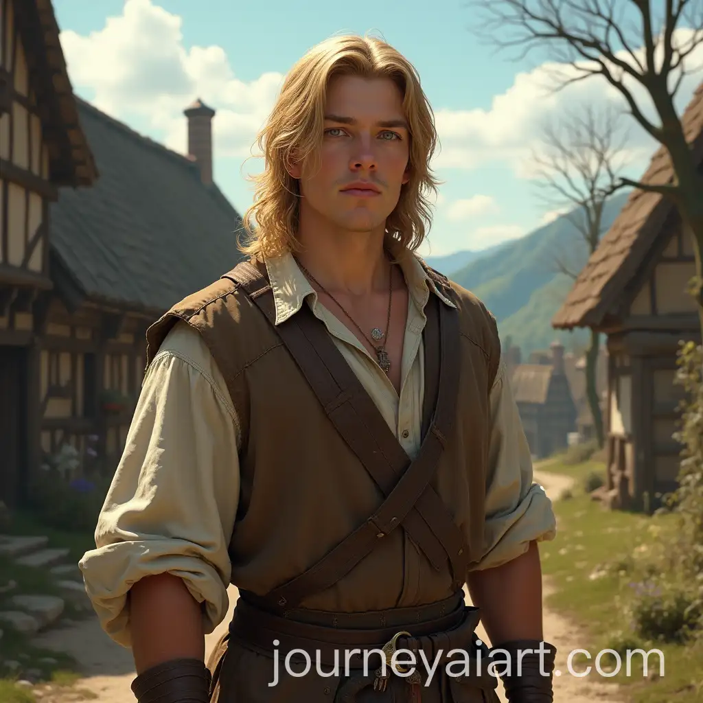 Tall-Young-Man-in-Poor-Peasant-Clothes-with-Magic-in-Fantasy-Village