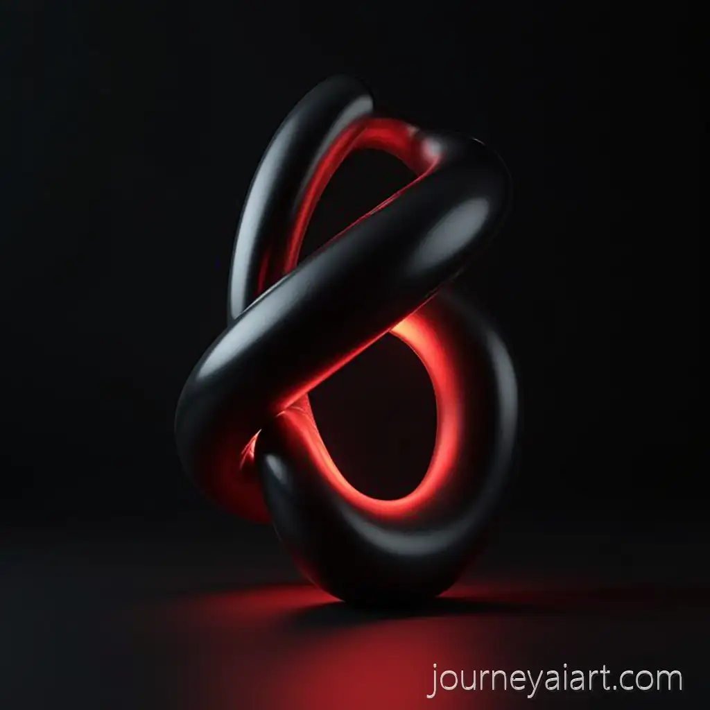 3D-Abstract-Glass-Shape-with-Black-White-and-Red-Highlights-and-Inner-Lighting