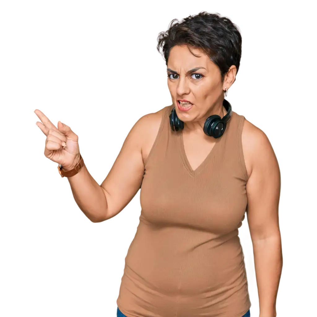 Angry-Aunt-Asking-a-Favor-from-Nephew-in-Classic-Style-PNG-Image