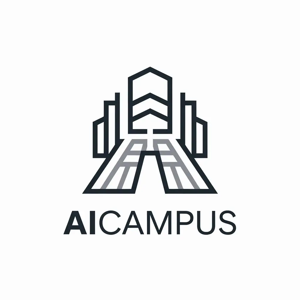 LOGO Design for AICampus Minimalistic Vector with Clear Background and Modern Typography