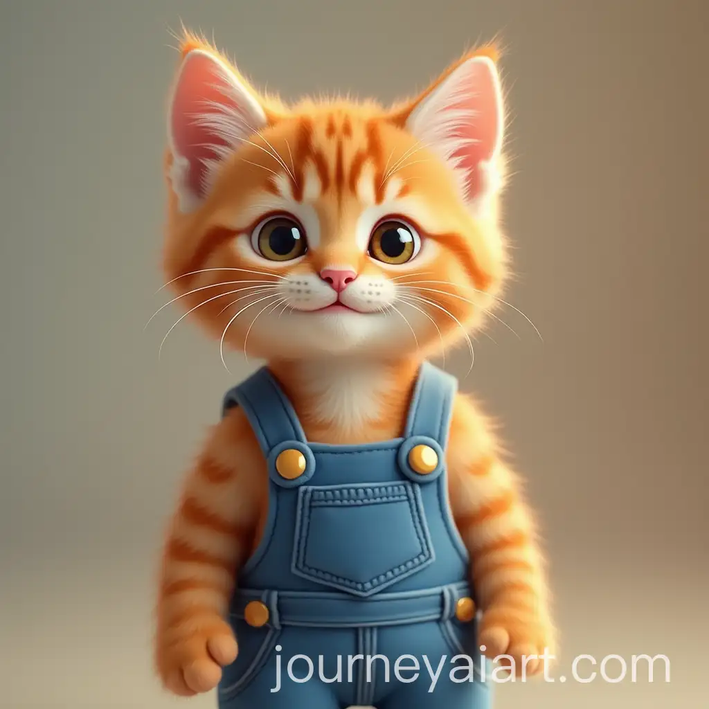 Adorable-Orange-Kitten-in-Blue-Overalls