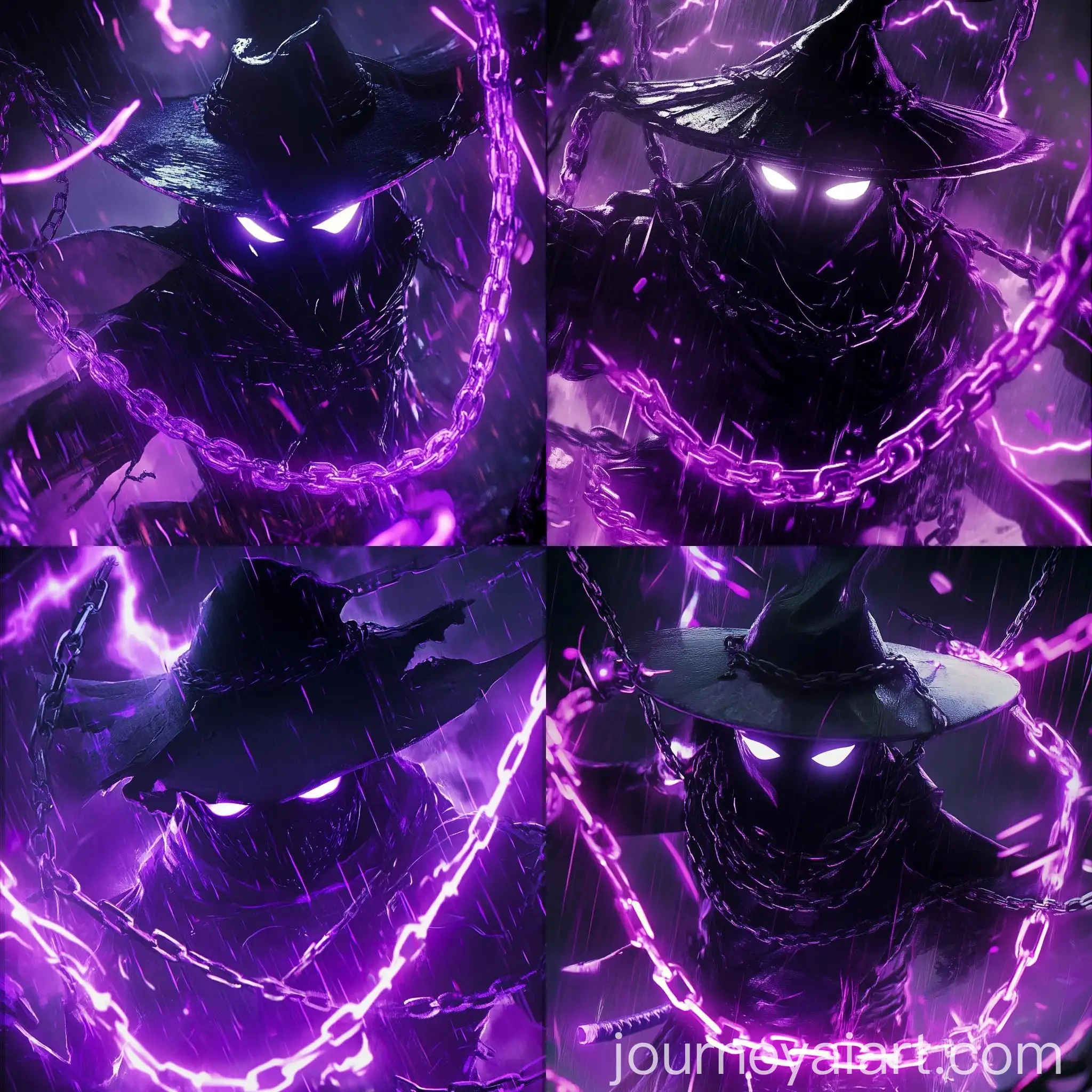Elegant-Samurai-Warrior-Surrounded-by-Chains-and-Purple-Lightning