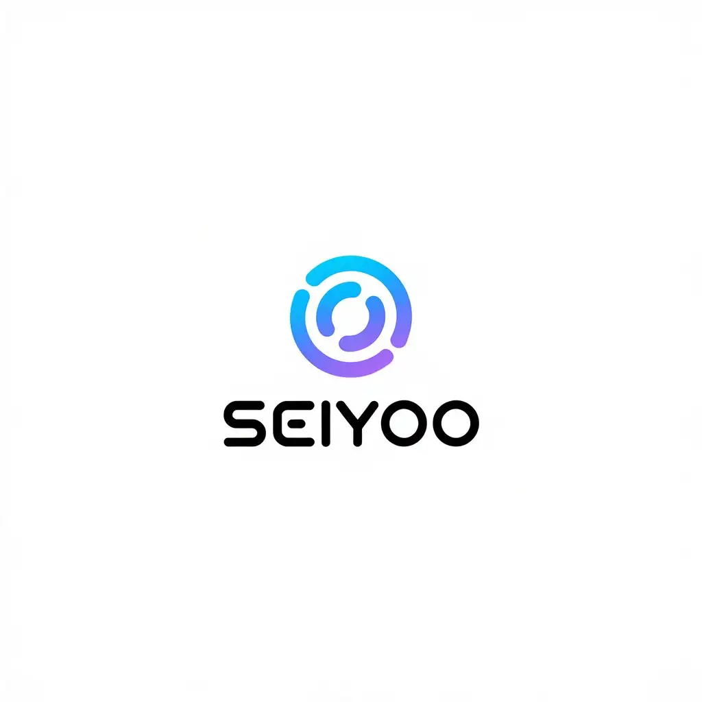 a vector logo design,with the text "seiyoo", main symbol:circular,Minimalistic,be used in Technology industry,clear background