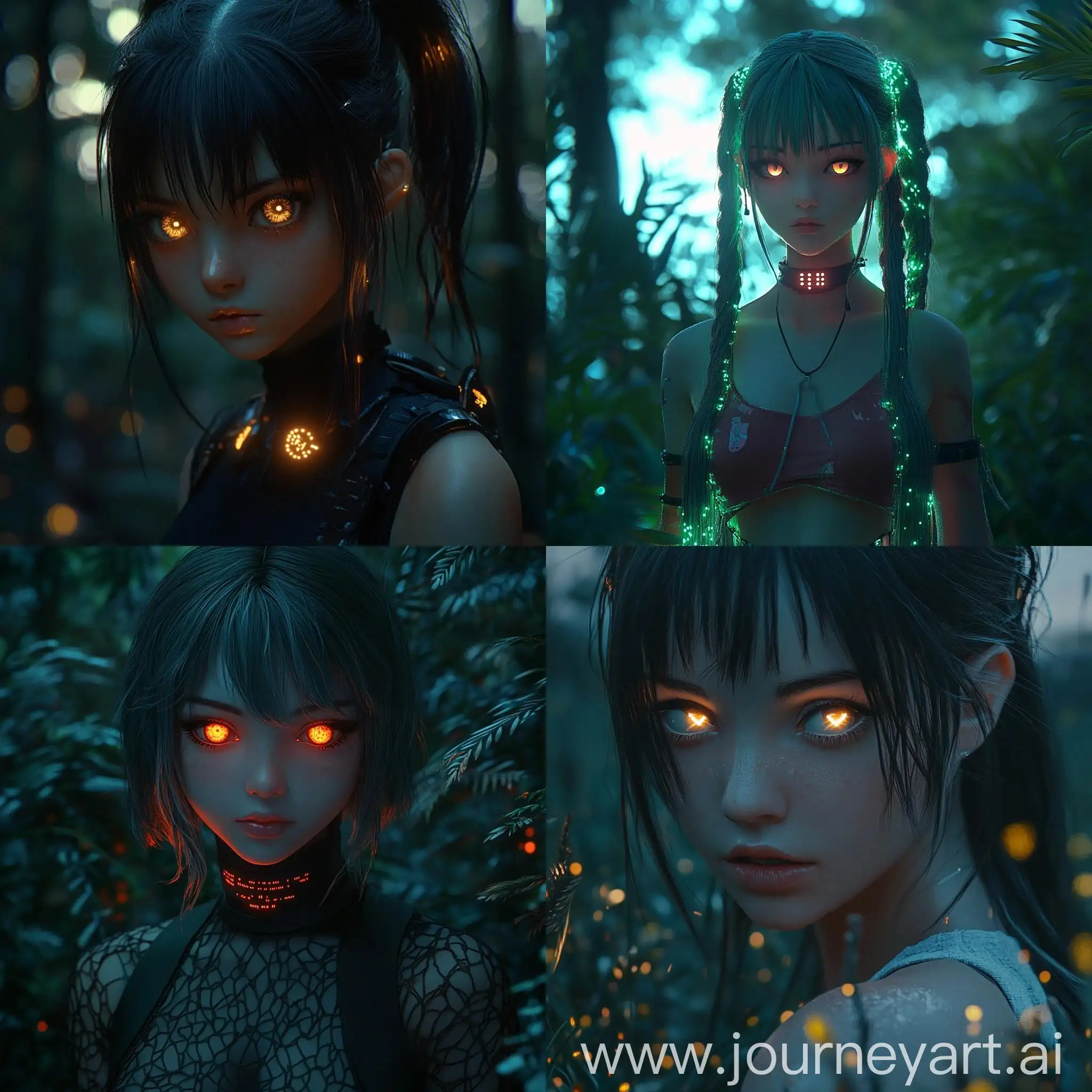 Anime-Girl-with-Glowing-Eyes-in-Cyber-Realism-Nature-Scene