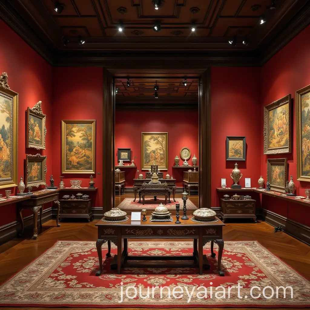 Diverse-Collection-of-Asian-Antiques-Displayed-in-Museum