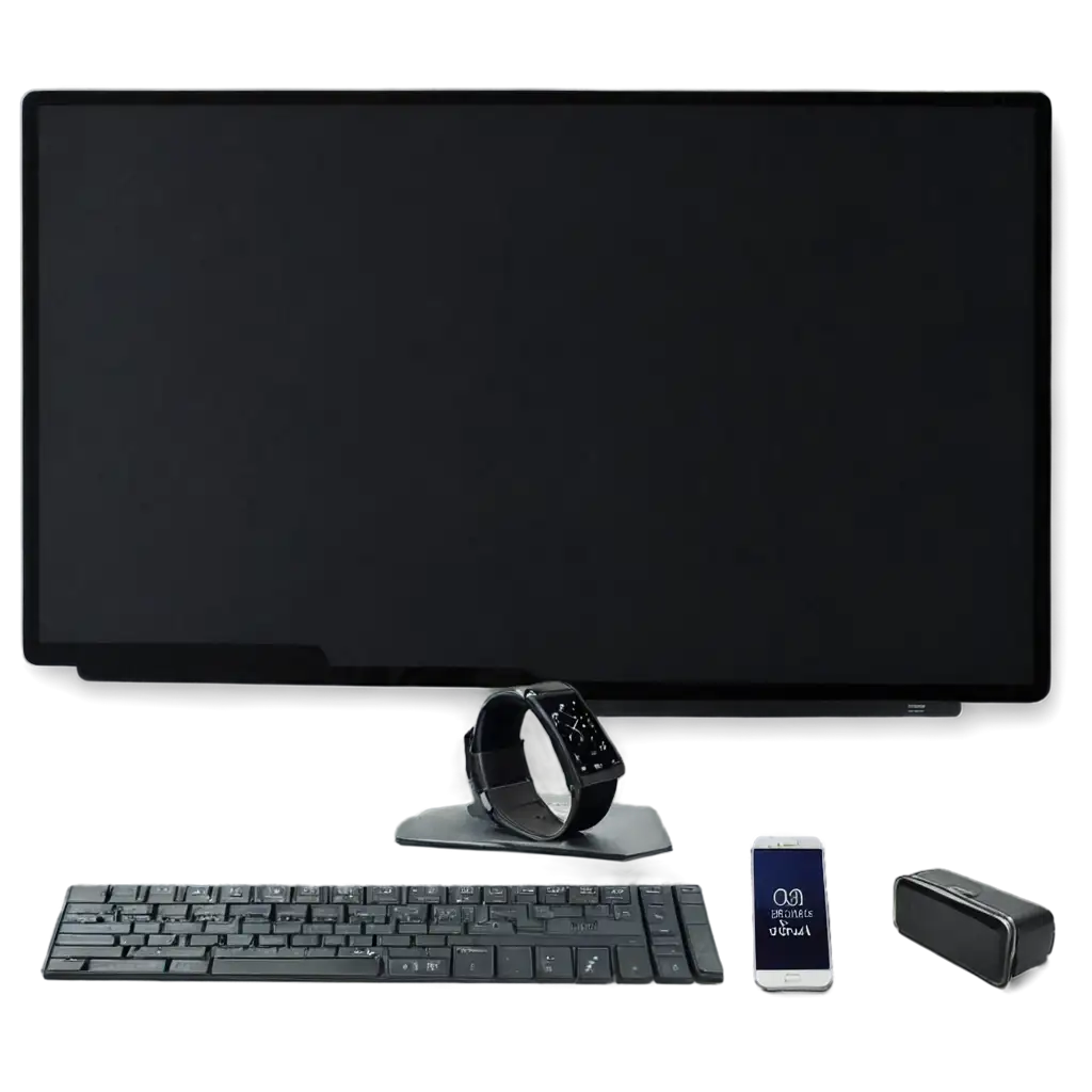 PNG-Image-Featuring-Desktop-Computers-Mobile-Devices-Car-Screens-Smart-Watches-and-Smart-TVs-Perfect-for-Tech-and-Digital-Media-Presentations