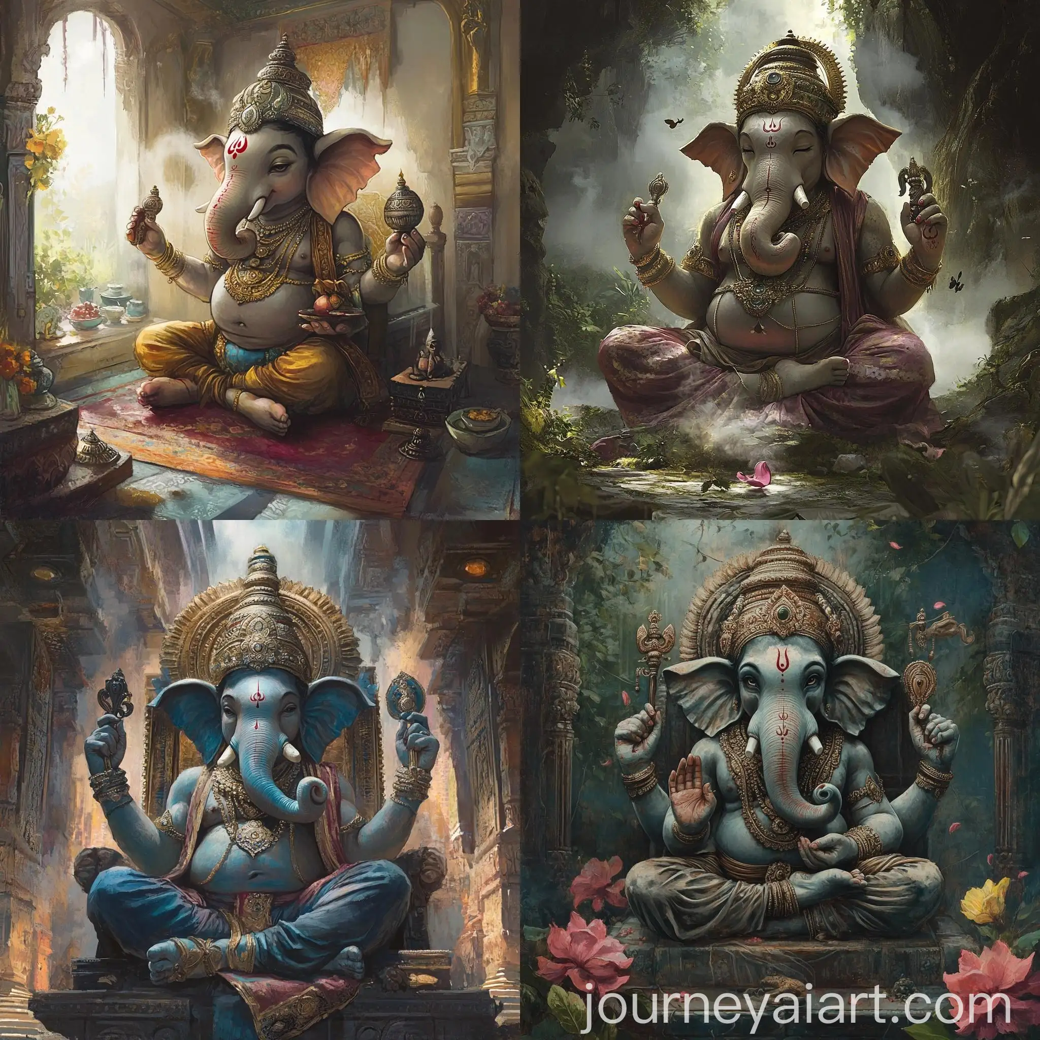 Young-Ganesha-Meditates-Amidst-Family-Gathering