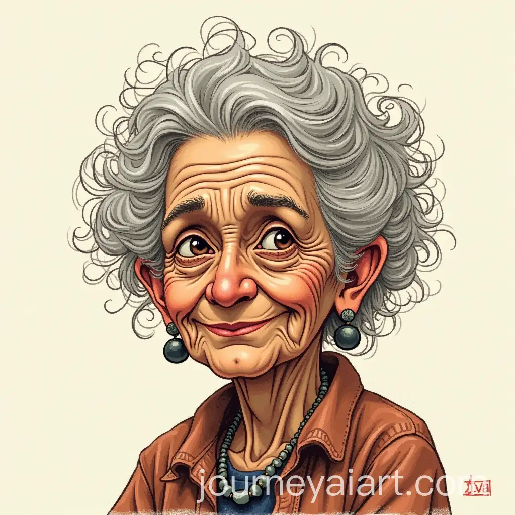Illustrated-Portrait-of-an-Elderly-Woman-Named-Lurdes-Piaaba