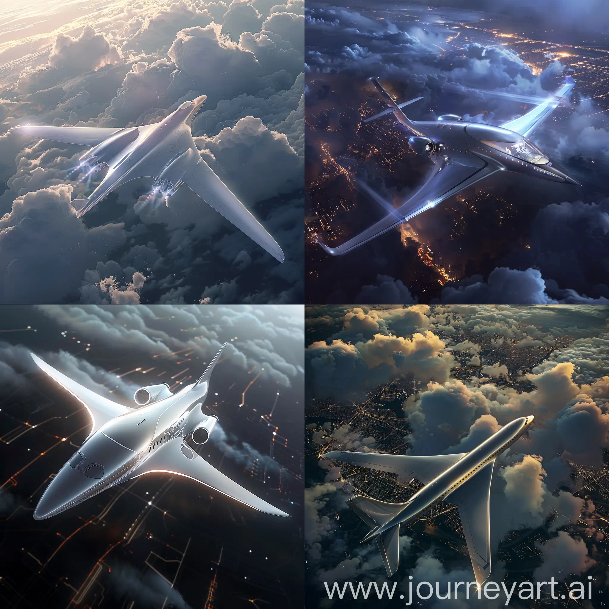 Futuristic-Passenger-Aircraft-Soaring-Through-Dynamic-Skies