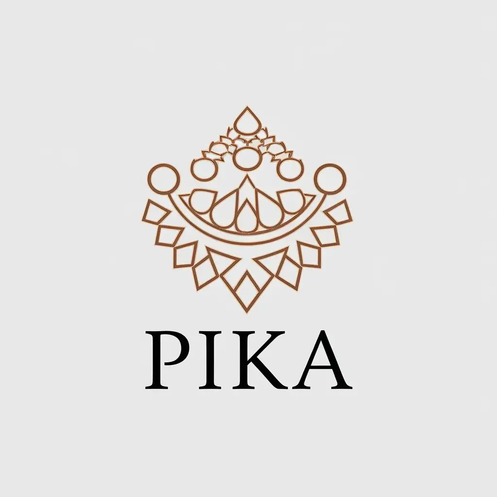 a vector logo design,with the text "PIKA", main symbol:Gold jewelry Middle East,Minimalistic,clear background