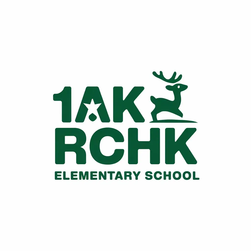 LOGO-Design-For-1AK-RCHK-Deer-and-Elementary-School-Student-Theme