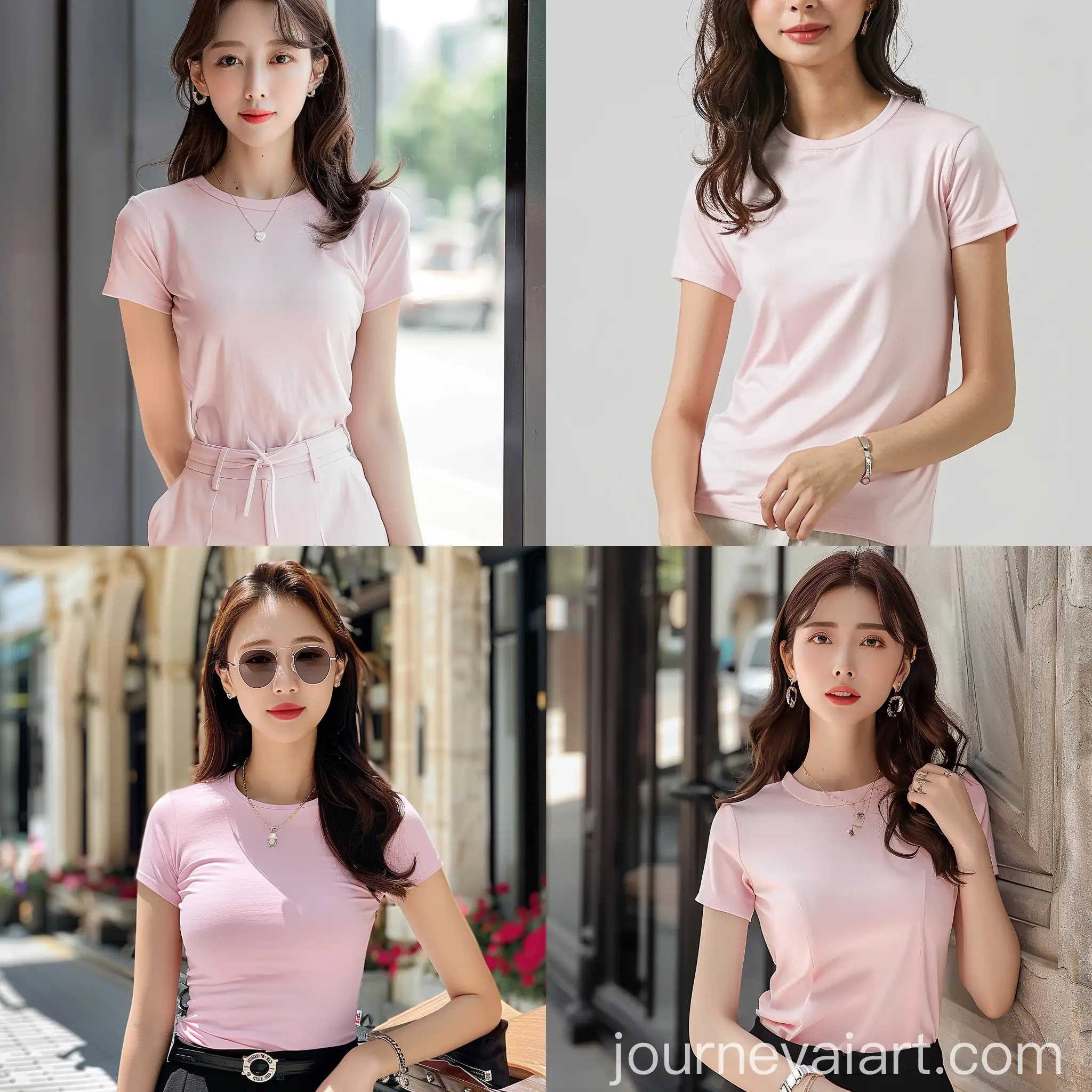 Elegant-Pink-Summer-Dress-with-Crew-Neck-and-XLine-Silhouette