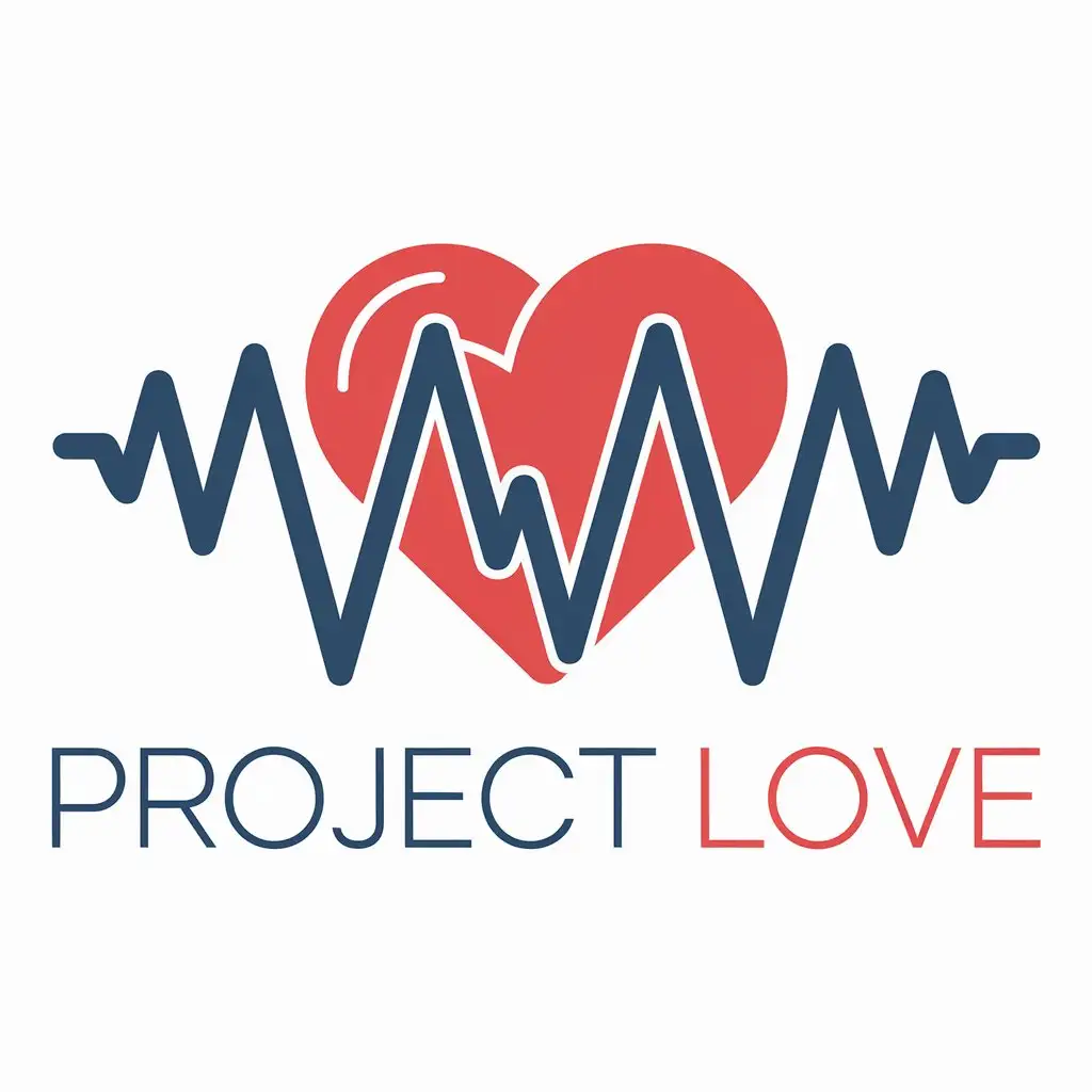 LOGO Design for Project Love Heart with Frequency Waves for Technology Industry