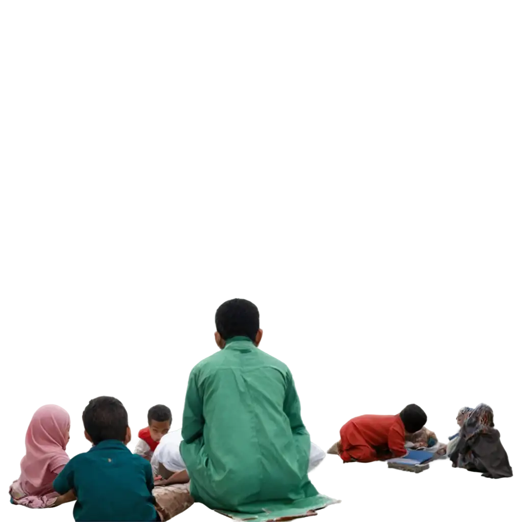 Children-Going-to-Mosque-PNG-Image-HighQuality-Digital-Artwork-for-Religious-and-Cultural-Themes