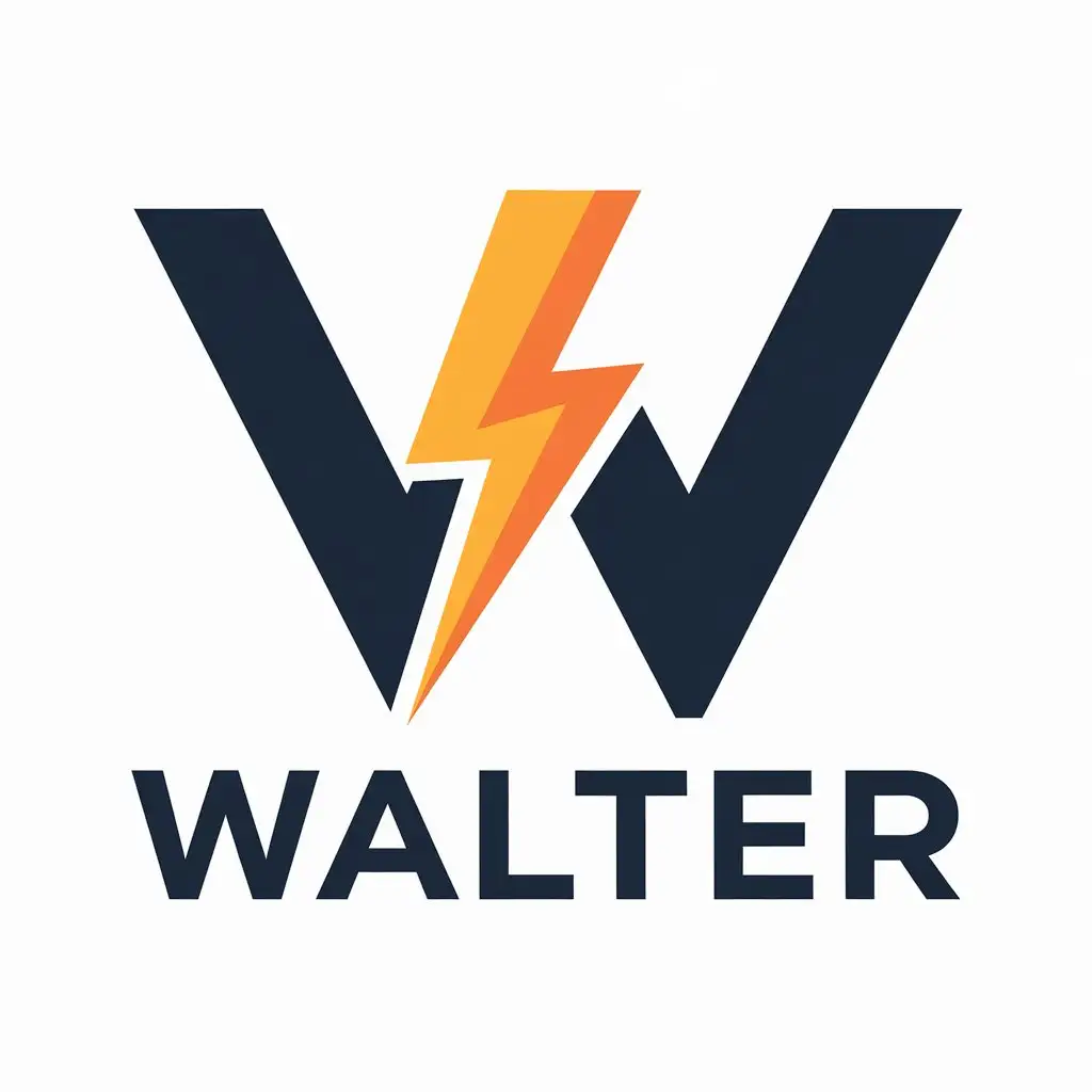 LOGO-Design-for-Walter-Modern-Electricity-Symbol-on-Clear-Background