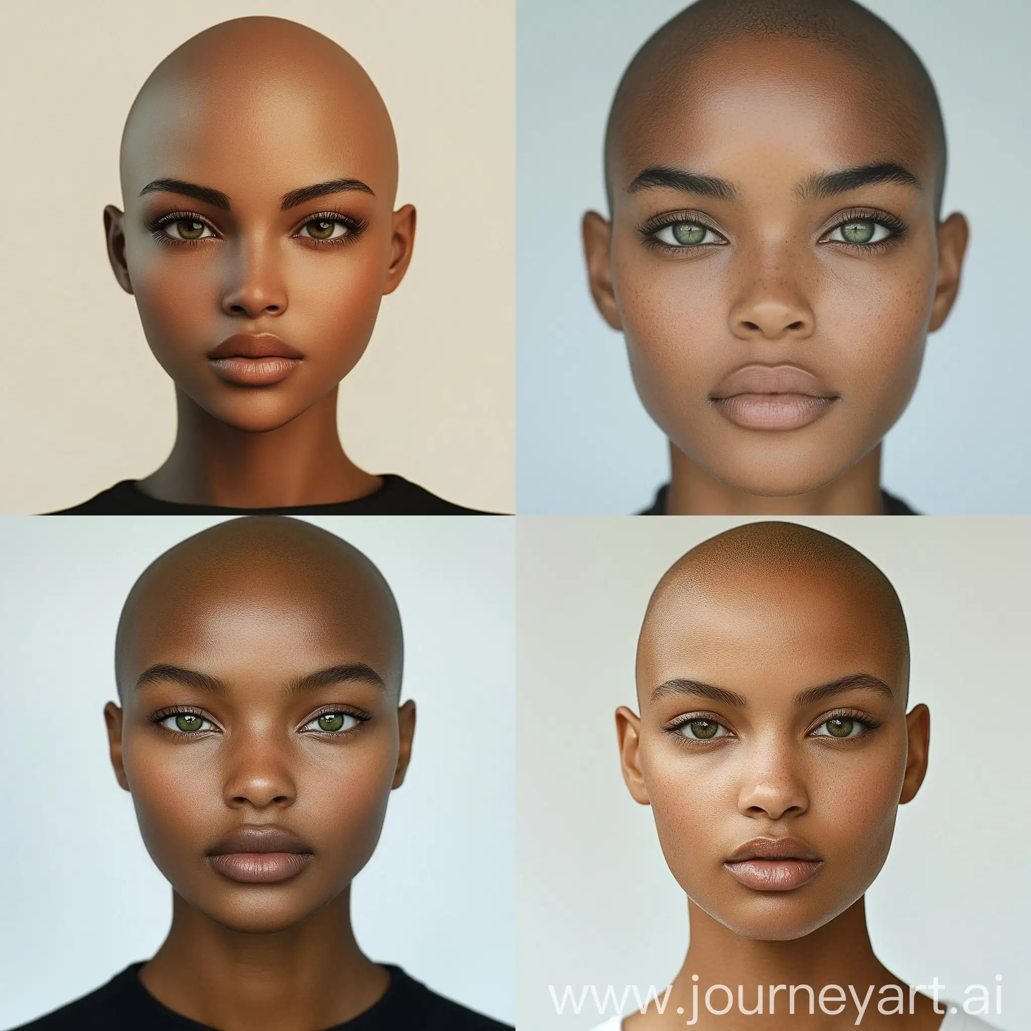 Portrait-of-a-Young-Attractive-Black-Female-with-Bald-Head-and-Hazel-Green-Eyes