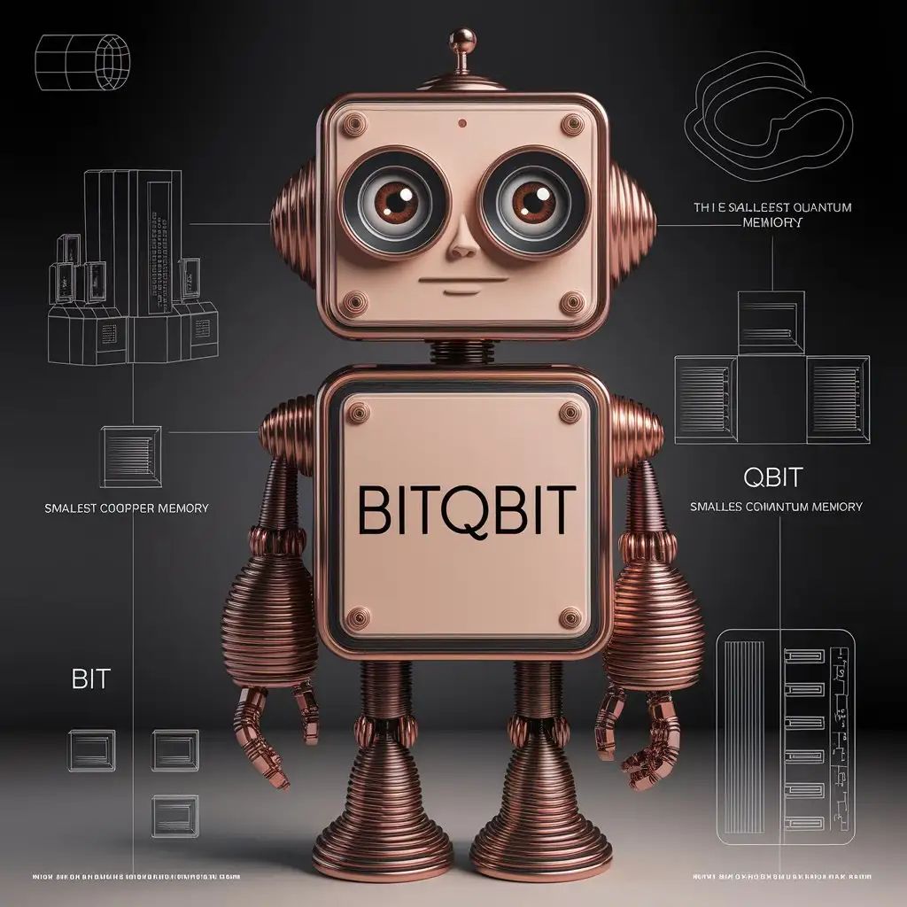 LOGO-Design-for-Bitqbit-3D-Robot-with-German-Face-and-Quantum-Memory-Theme