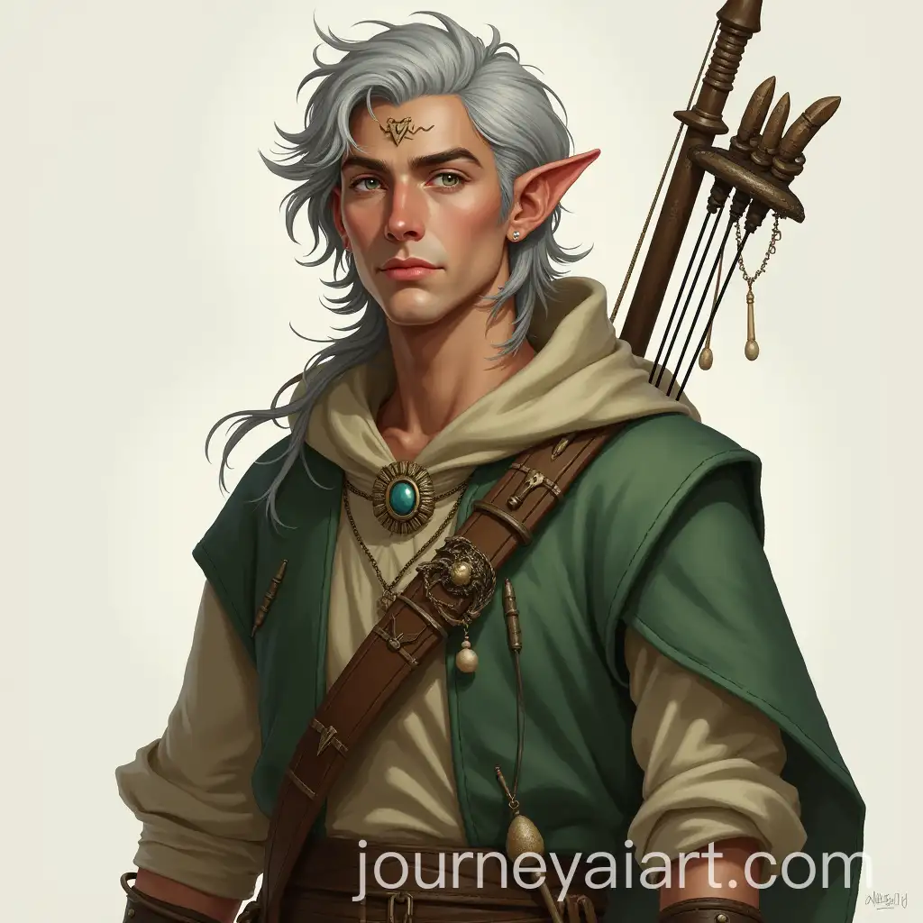 Portrait-of-Karun-the-Elf-Musician-andAI-Art-Prompt-Expansion-Hunter-with-a-Bone-Flute-and-Guild-Brooch