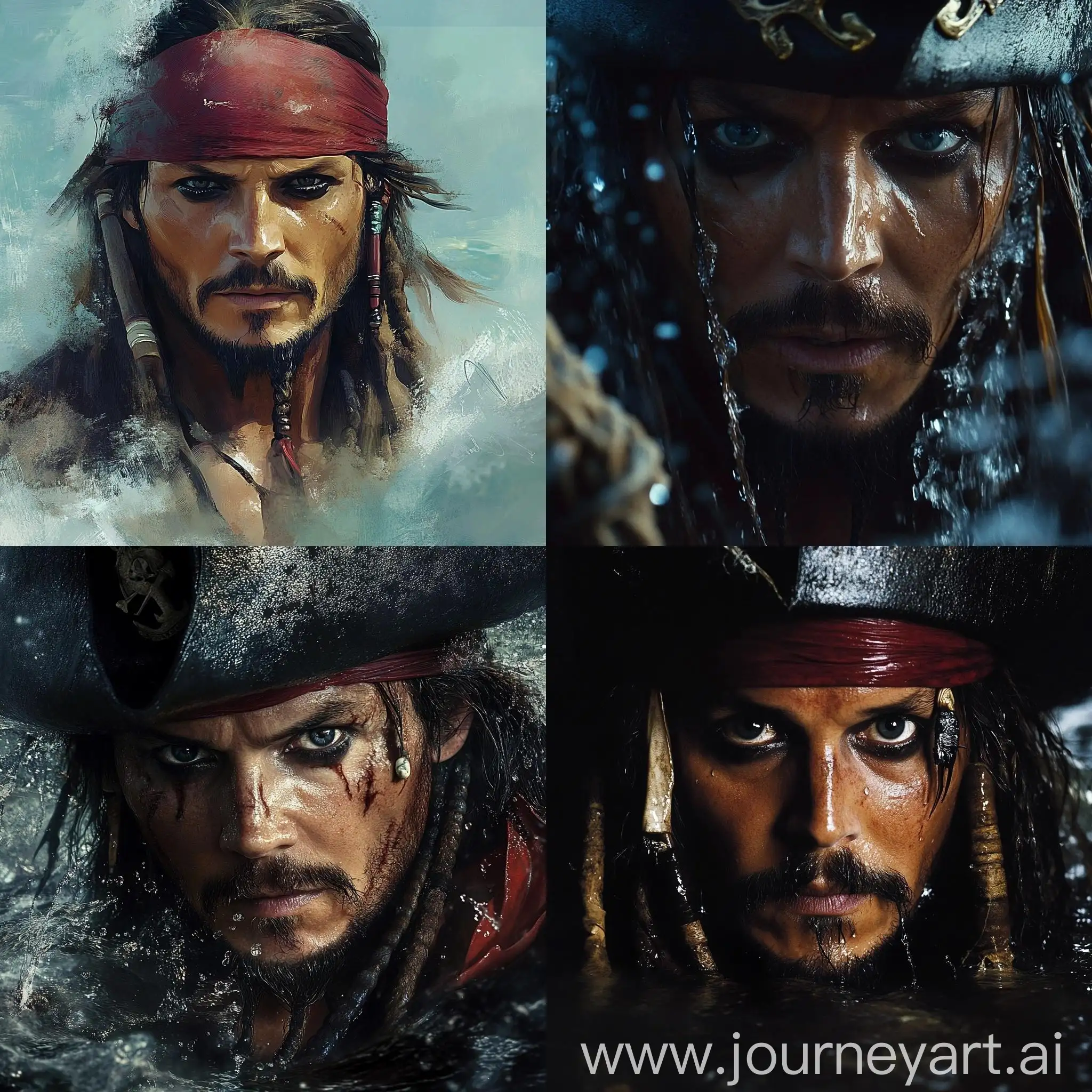 Captain-Jack-Sparrow-on-Ship-with-Unique-Face-Design