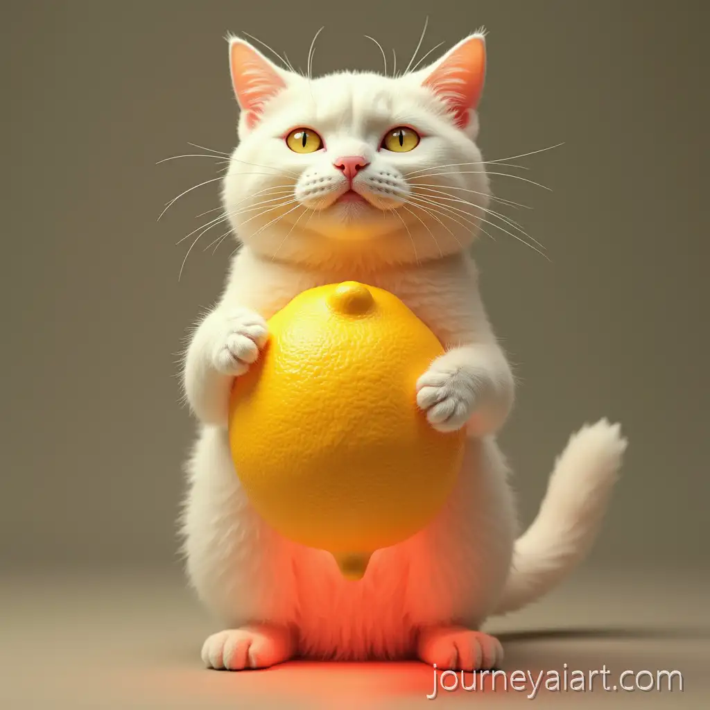Glowing-Red-UpsideDown-Cat-with-Lemon-Torso