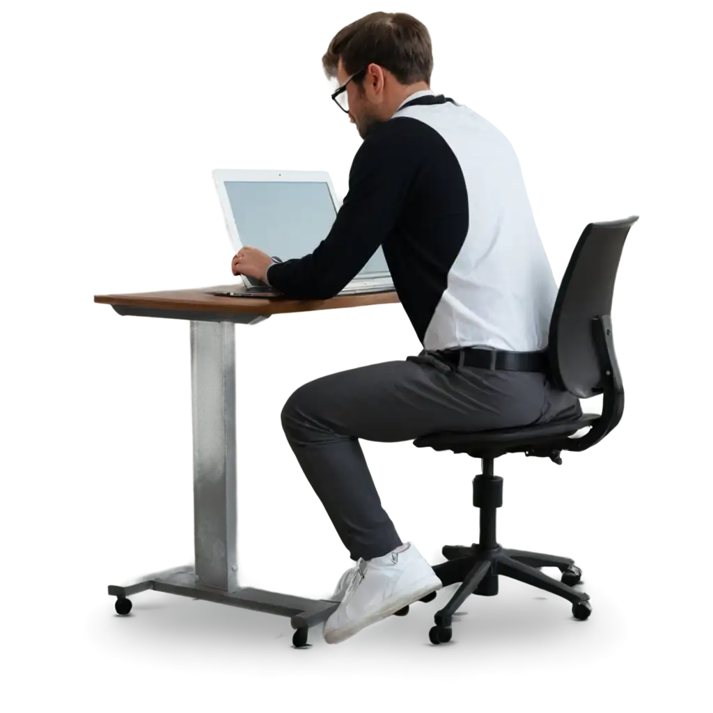 HighResolution-PNG-of-Employee-Working-on-Laptop-at-Desk-Ideal-for-Professional-Use