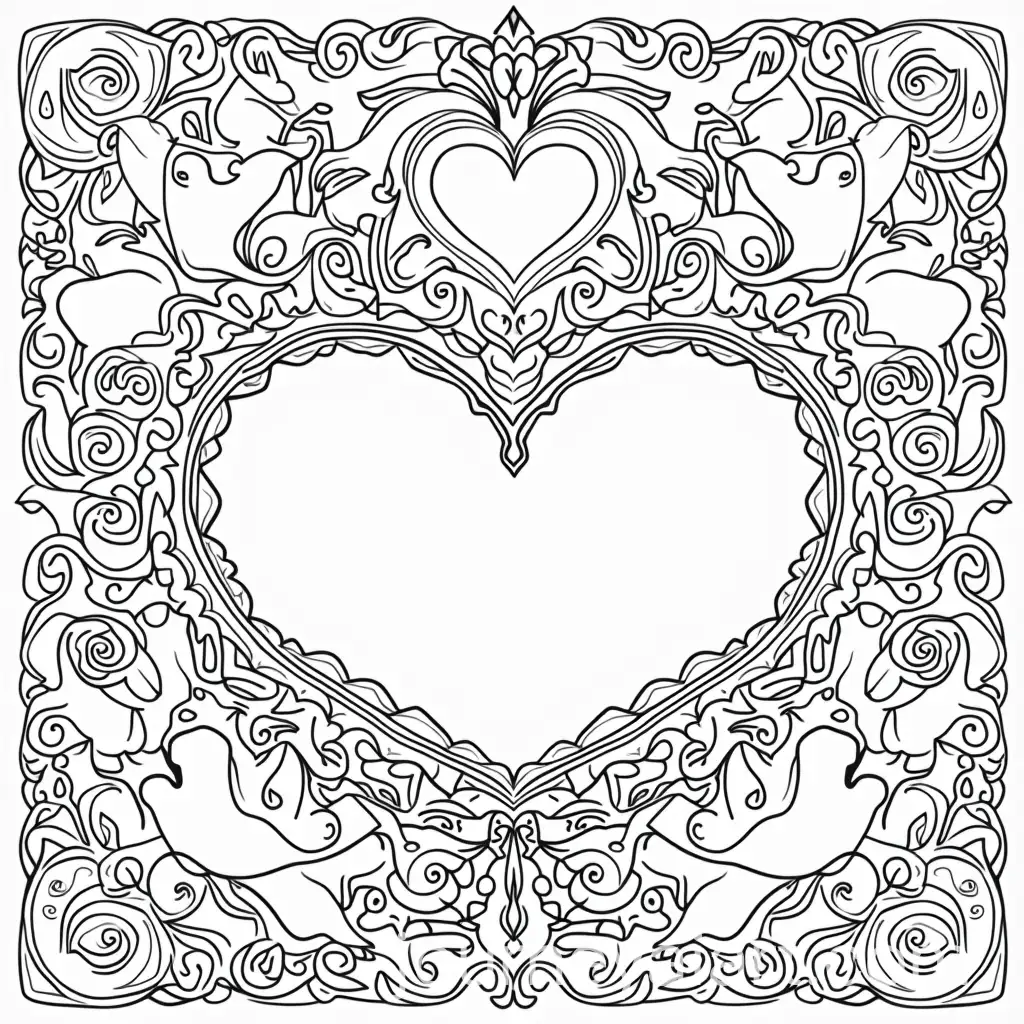 Valentines-Day-Adult-Coloring-Book-Page-with-Hearts-Roses-and-Cupid-Designs