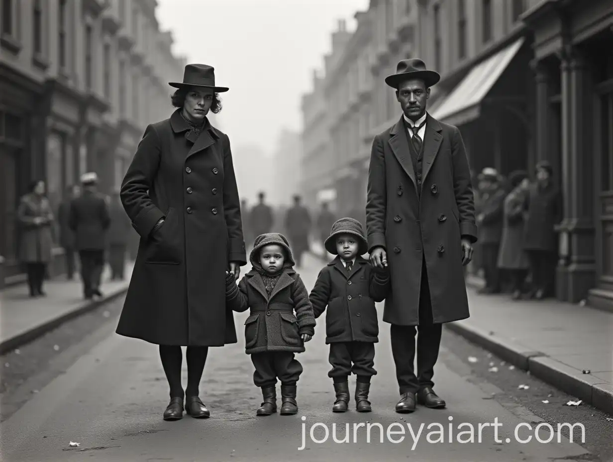 Baby-with-Family-in-1920s-London-Street-Depicting-Poverty