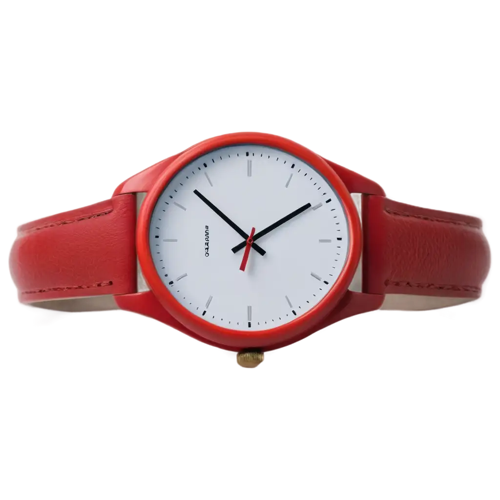 Red-Framed-Clock-with-White-Dial-PNG-Image-for-Digital-and-Print-Design