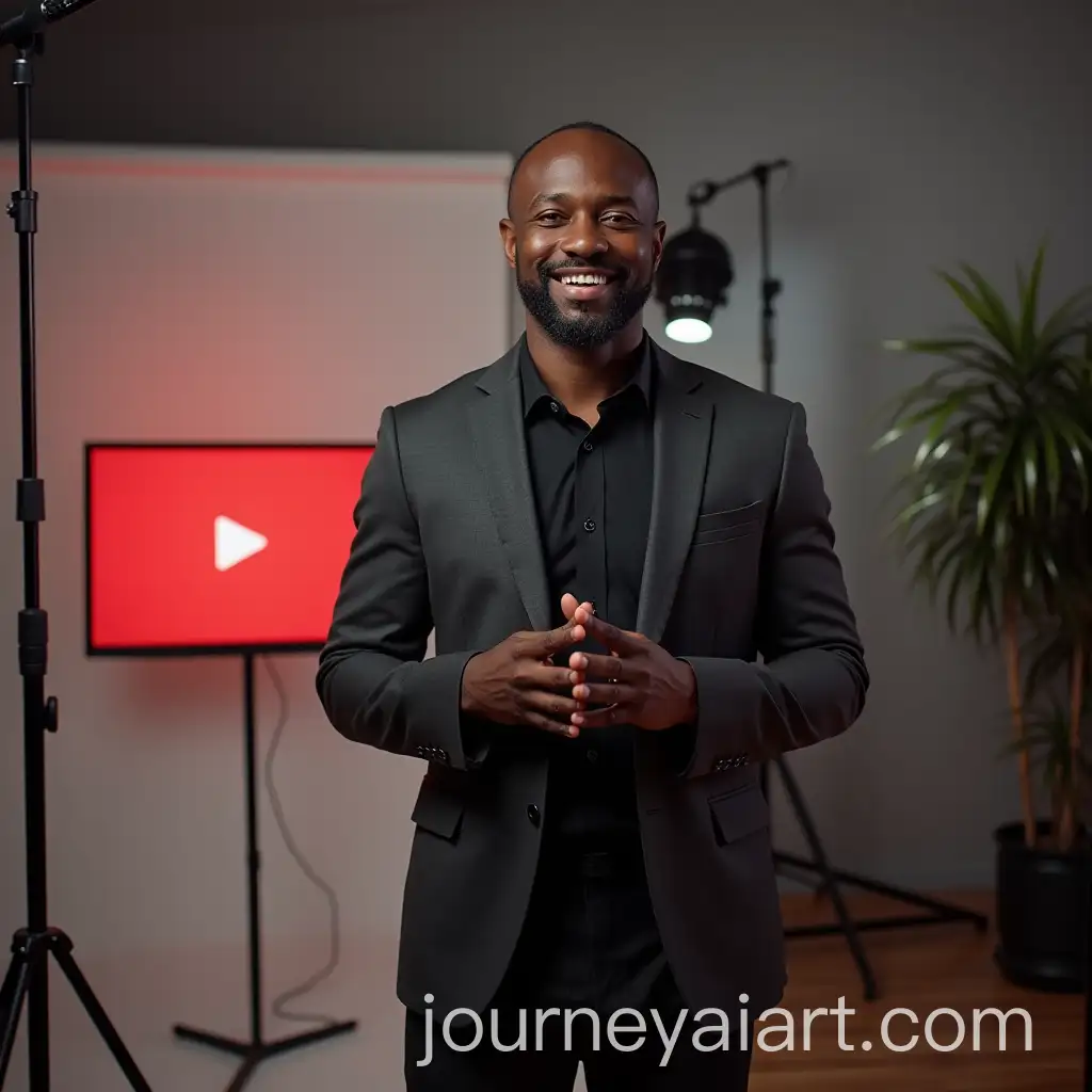 Black-Man-Presenting-Engaging-Content-in-a-YouTube-Studio