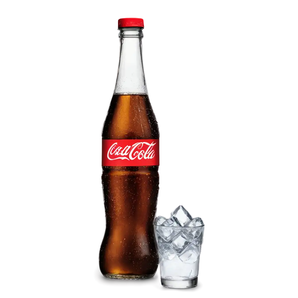 Give me bottle of coke cola in with ice cubes